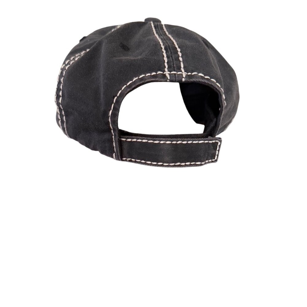 Kbethos Vintage Adjustable Black Cap Embroidered "If I Cant Wear My Boots I Aint - Picture 2 of 5